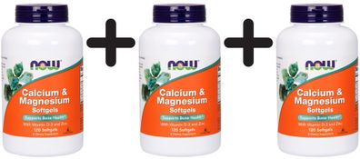 3 x Calcium & Magnesium with Vit D and Zinc - 120 softgels