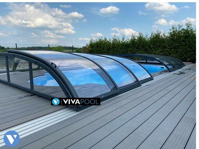 Poolüberdachungen Elegant Evo 6-10 Modelle Klar Schiebehallen Vivapool