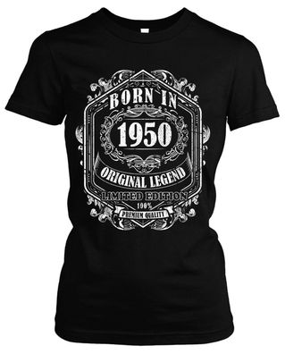 Born In Damen Girlie T-Shirt | Gebrustag Party Sternzeichen Birthday 1950-1959
