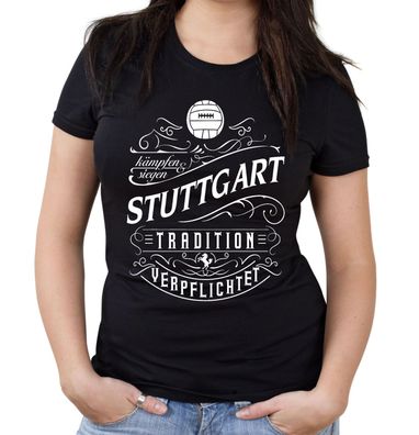 Mein leben Stuttgart Girlie Shirt | Sport | Stadt | Fussball | Frauen | Front