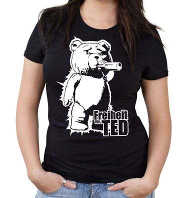 Freiheit für Ted Girlie Shirt | Fuck you Thunder | Teddy | Fick dich Donner