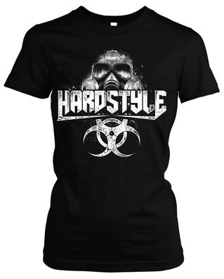 Hardstyle Maske Damen Girlie T-Shirt | Techno Gabba Hardcore Musik Electro
