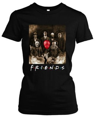 Friends Horror Damen Girlie T-Shirt | Halloween Freddy Krüger Michael Jason