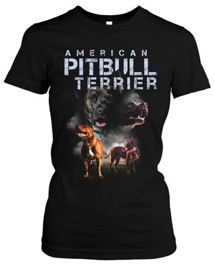 American Pitbull Terrier Damen Girlie T-Shirt | Hund Dog Haustier Geschenk | M5