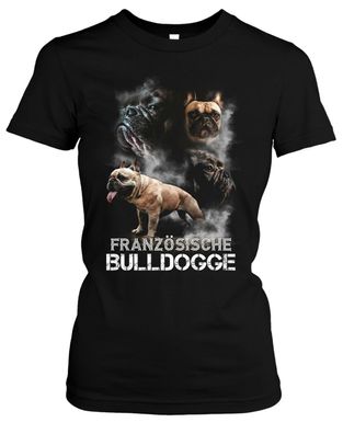 Französische Bulldogge Damen Girlie T-Shirt | Hund Dog Haustier Geschenk | M5
