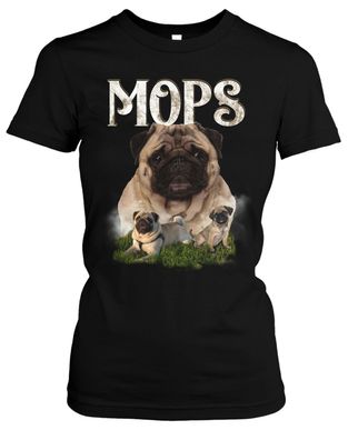 Mops Damen Girlie T-Shirt | Hund Haustier Geschenk | M5