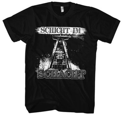 Schicht im Schacht Männer Herren T-Shirt | Kumpel Bergbau Ruhrgebiet Bottrop