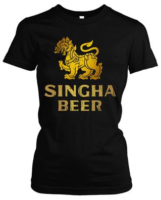 Singha Beer Damen Girlie T-Shirt | Hangover Thailand Bier Party Saufen Fun