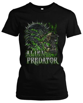 Alien vs Predator Damen Girlie T-Shirt | Science Fiction Horror Film Fun