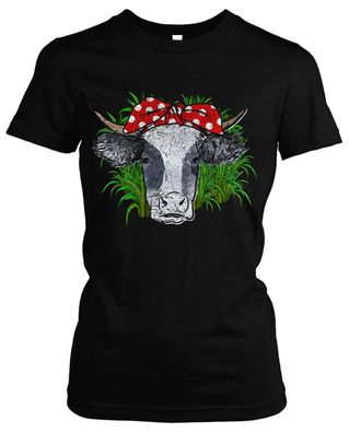 Holstein Kuh Damen Girlie T-Shirt | Kuh Tiere Landwirtschaft Bauernhof Farmer