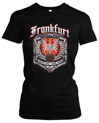 Für immer Frankfurt Damen Girlie T-Shirt | Fussball Trikot Fan Hessen Main