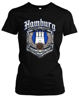 Für immer Hamburg Damen Girlie T-Shirt | Fussball Trikot Nordkurve Geschenk
