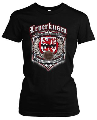 Für immer Leverkusen Damen Girlie T-Shirt | Fussball Trikot Fan Geschenk Ultras