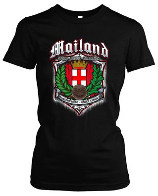 Für immer Mailand Damen Girlie T-Shirt | Fussball Trikot Fan Geschenk Ultras
