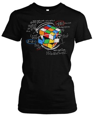 Zauberwürfel Damen T-Shirt | Physik Sheldon Cooper Magic Cube Mathe | Girlie M2