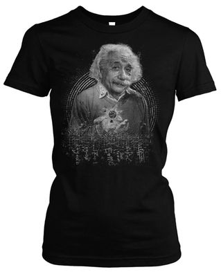 Albert Einstein Damen T-Shirt | Pysiker Mathe Lehrer Shirt E=mc² | M3