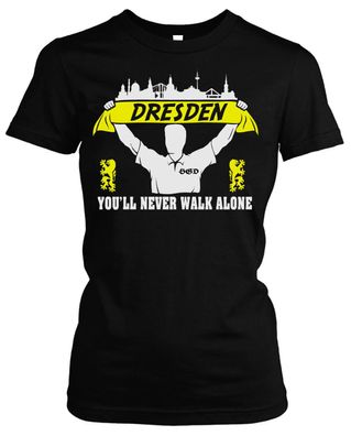 Dresden Support Damen T-Shirt | Stadt Skyline Fussball Dresden Shirt Damen