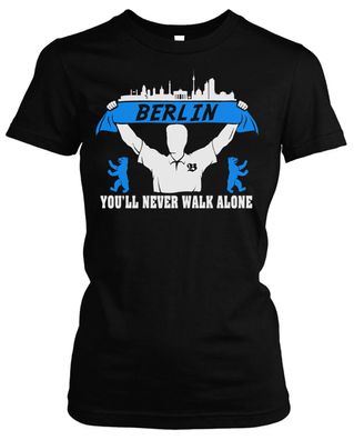 Berlin Support Damen T-Shirt | Stadt Skyline Fussball Berlin Shirt Damen