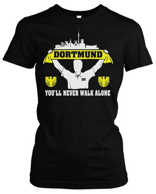 Dortmund Support Damen T-Shirt | Stadt Skyline Fussball Ruhrpott Zeche Shirt