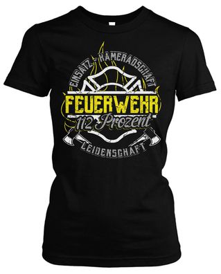 Feuerwehr Damen T-Shirt | FFW Freiwillige Geschenk Firefighter Girlie | M10