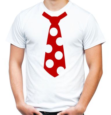 Krawatte T-Shirt | Smoking | Fliege | Fasching | Karneval | Anzug | M4-Weiß