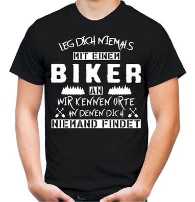 Leg dich niemals mit einem Biker an T-Shirt | Rocker | Motorrad | Chopper