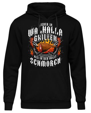 In Walhalla Grillen Herren Kapuzenpullover | Vikings Odin Thor Germanen Wikinger