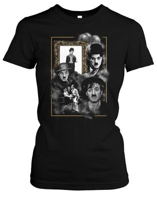 Charlie Chaplin Damen Girlie T-Shirt | Komiker Tramp Fun Legende Kult