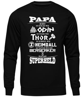 Papa Superheld Wikinger Herren Pullover | Odin Thor Walhalla Berseker Fun Vater