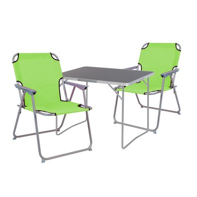 3er Set Outdoormöbel Campingmöbel Set Camping Stuhl Aluminium Tisch klappbar