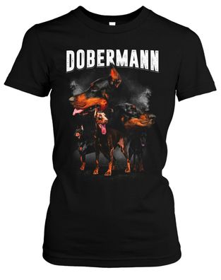 Dobermann Damen Girlie T-Shirt | Hund Dog Haustier Geschenk | M5