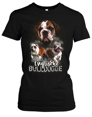 Englische Bulldogge Damen Girlie T-Shirt | Hund Dog Haustier Geschenk | M5