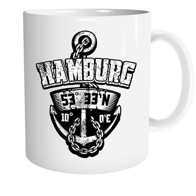 Hamburg Anker Tasse | Kaffeetasse Teetasse Geschenk Fussball Stadt Reeperbahn