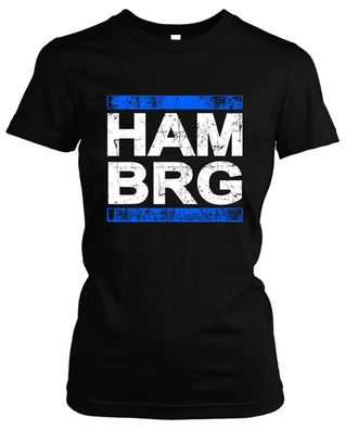 HAM BRG Damen Girlie T-Shirt | Fussball Ultras Fan Hamburg Hansestadt Elbe
