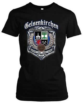 Für immer Gelsenkirchen Damen Girlie T-Shirt | Fussball Trikot Fan Geschenk