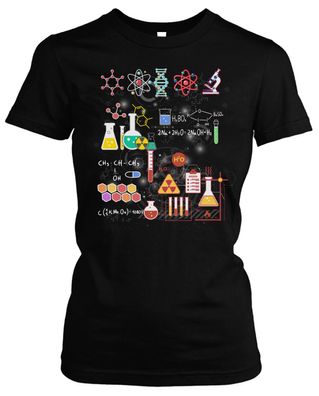 Chemiker Damen T-Shirt | Chemie Physik Wissenschaft Mathematik Mathe | Girlie M1