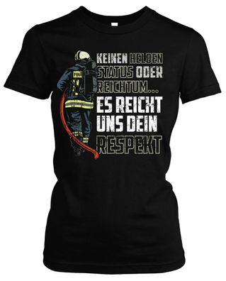 Feuerwehr Damen T-Shirt | FFW Freiwillige Geschenk Firefighter Girlie | M17