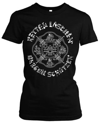 Feuerwehr Damen T-Shirt | FFW Freiwillige Geschenk Firefighter Girlie | M18