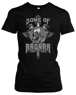 Sons of Ragnar Guardians Damen T-Shirt | Valhalla Vikings Odin Thor Germanen