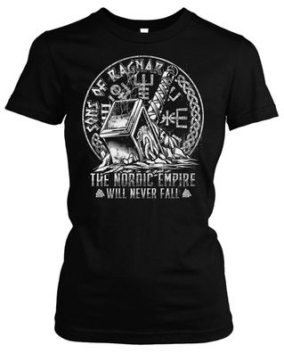 Sons of Ragnar Nordic Empire Damen T-Shirt | Valhalla Vikings Odin Thor Germanen