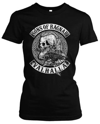 Sons of Ragnar Valhalla Damen T-Shirt | Valhalla Vikings Odin Thor Germanen