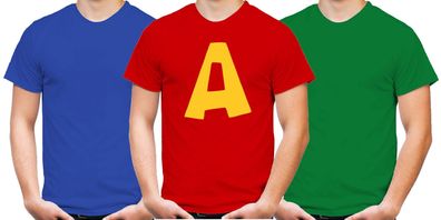 Alvin, Simon & Theodor T-Shirt Set | Chipmunks | Kostüm | Karneval | Fasching