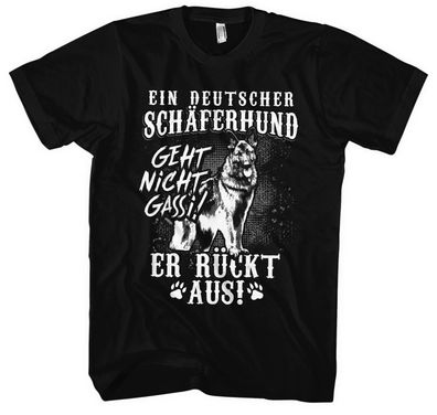 Schäferhund rückt aus Männer Herren T-Shirt | Dog Haustier Deutscher Gassi Fun