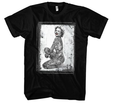 Tattoo Marilyn Männer Herren T-Shirt | Monroe Rockabilly Rock Pop Star Film