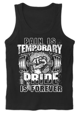 Pain is Temporary Männer Tank Top | Gym Training Bodybuilding Muskeln