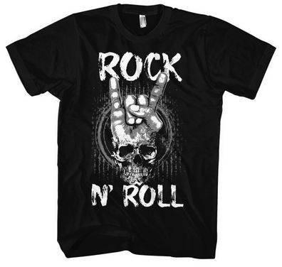 Rock n Roll Männer T-Shirt | Rockabilly Vintage Biker Musik Skull Rocker | M4