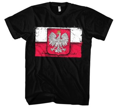 Old School Flag Polen Männer T-Shirt | Poland Fussball Retro Vintage Fahne WM EM