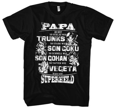 Papa Superheld DBZ Männer Herren T-Shirt | Vater Held Hero Son Goku Vegeta Fun