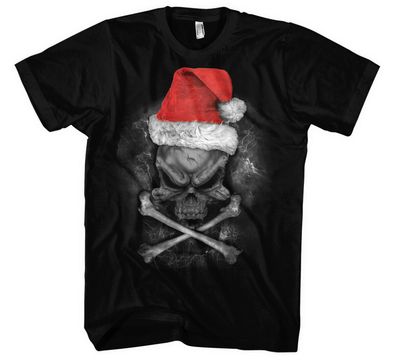 X-Mas Skull Männer Herren T-Shirt | Weihnachten Weihnachtsmann Santa Claus Xmas