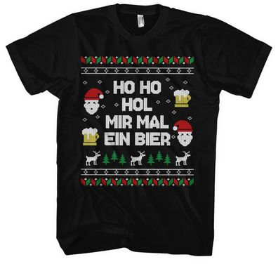 Ho Ho Hol mal Bier Männer Herren T-Shirt | Weihnachten Xmas Saufen Beer Fun | M1